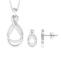 Moissanite Infinity Pendant - Sparkling Pave Setting Stones Jewelry Set