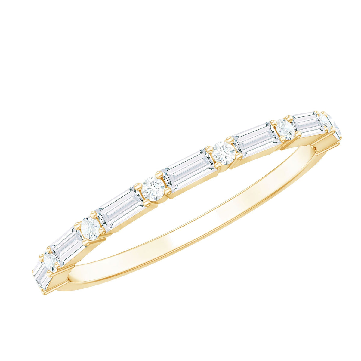 Moissanite Stackable Ring – Minimalist Slim Band Wedding Band for Women’s Jewelry