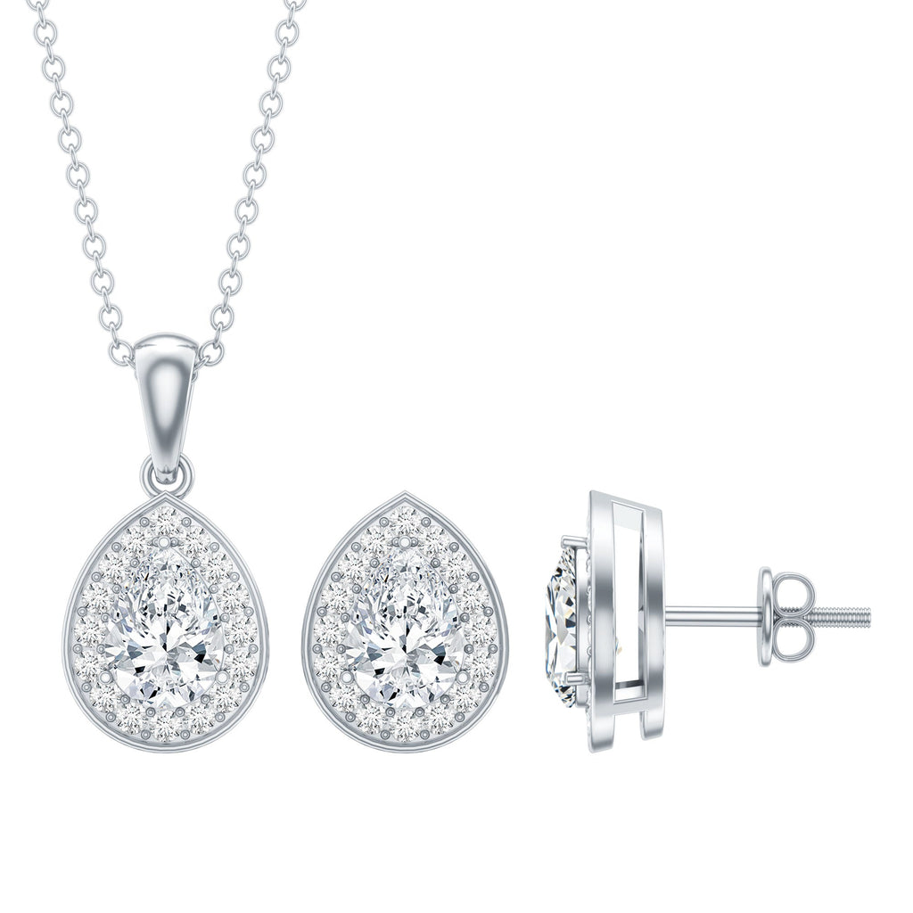 Moissanite Teardrop Jewelry Set – Matching Jewelry Set With Brilliant Cut Stones
