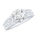 Moissanite Vintage Style Engagement Ring with Celtic Details