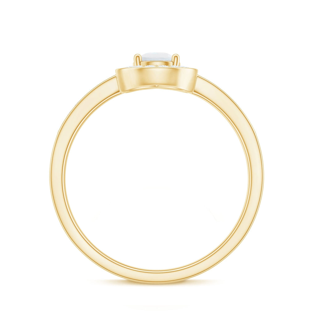 Moonstone Engagement Ring – Diamond Halo Ring | AAA Quality Prong Setting Band