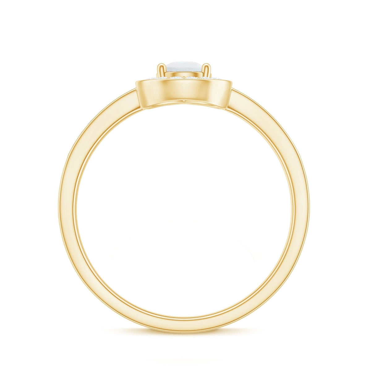 Moonstone Engagement Ring – Diamond Halo Ring | AAA Quality Prong Setting Band