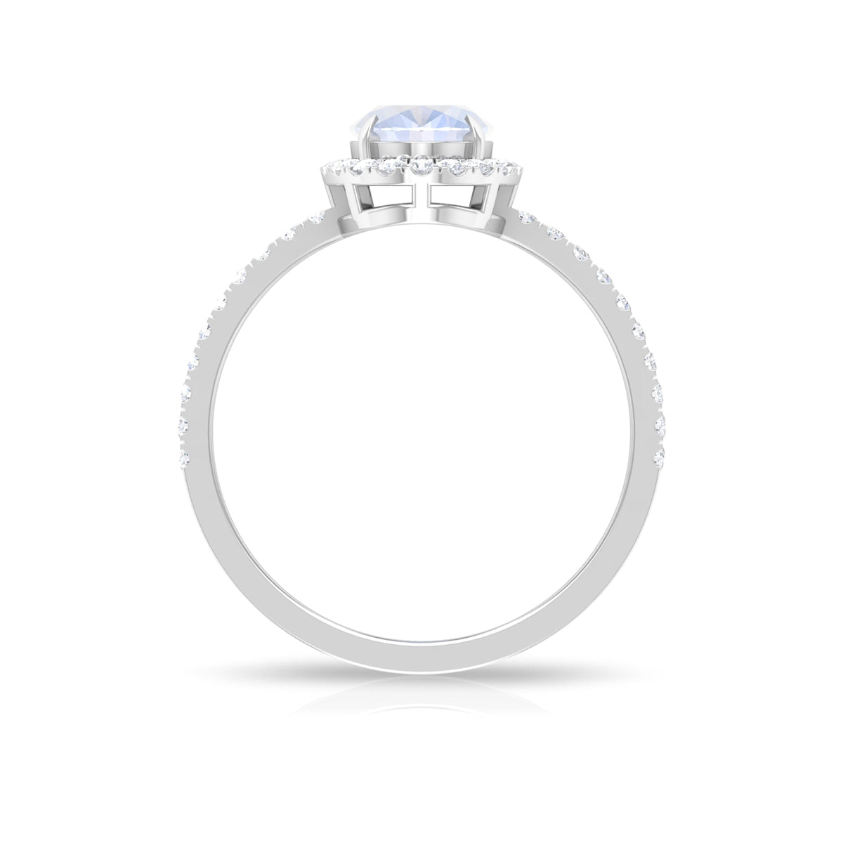 Moonstone Engagement Ring – Oval Moonstone Ring with Diamond Halo | Rosec Jewels