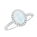 Moonstone Engagement Ring – Oval Moonstone Ring with Diamond Halo | Rosec Jewels