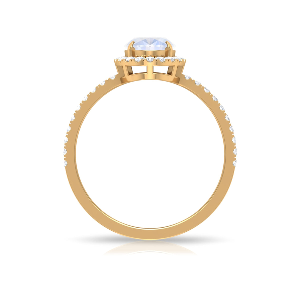 Moonstone Engagement Ring – Oval Moonstone Ring with Diamond Halo | Rosec Jewels