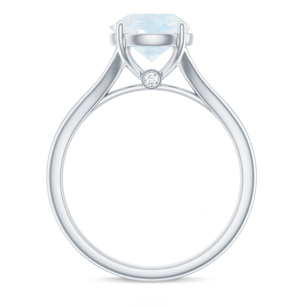Moonstone Solitaire Ring – 0.8 Carat Natural Moonstone With Surprise Diamond Gold