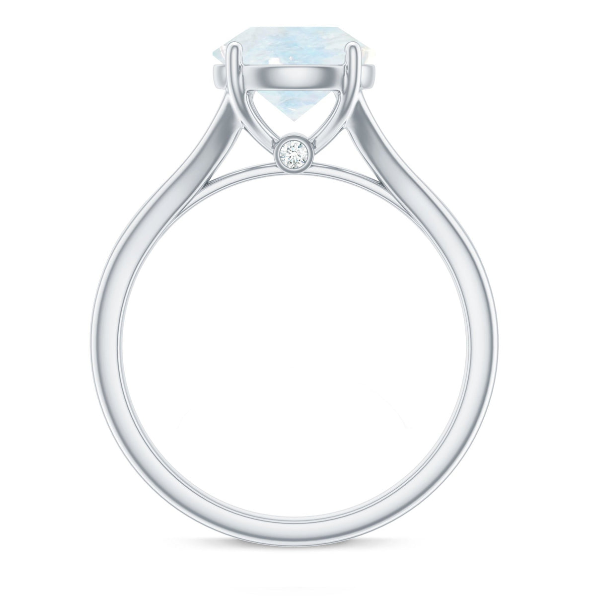 Moonstone Solitaire Ring – 0.8 Carat Natural Moonstone With Surprise Diamond Gold