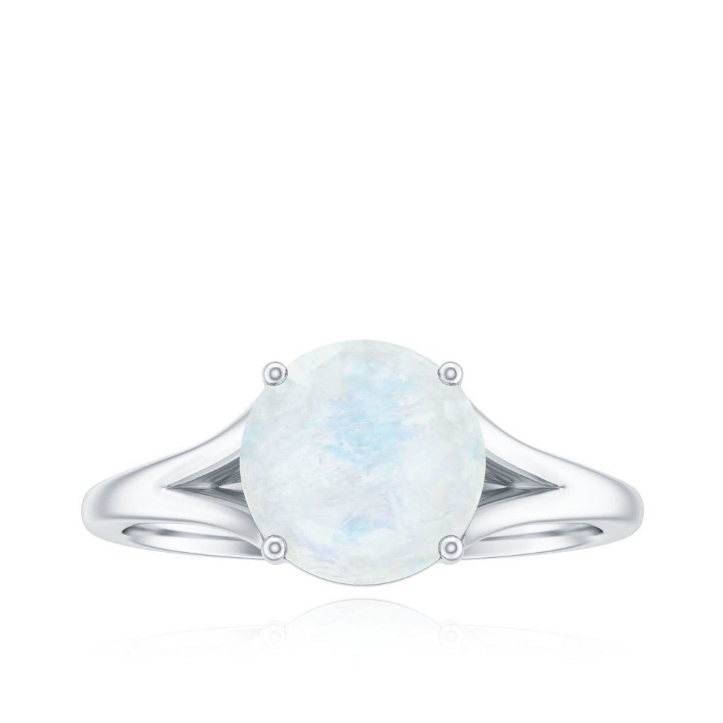 Moonstone Solitaire Ring – 0.8 Carat Natural Moonstone With Surprise Diamond Gold