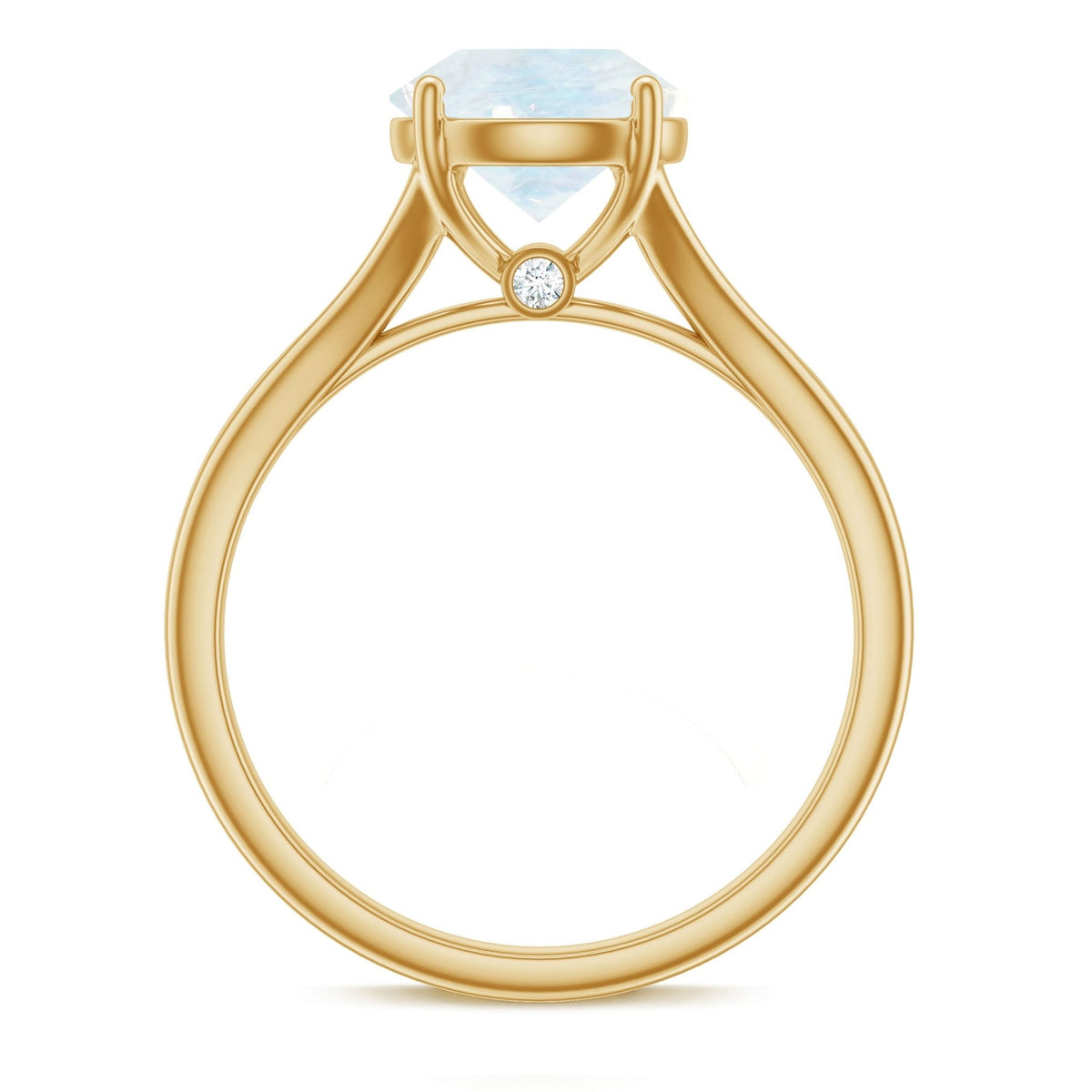 Moonstone Solitaire Ring – 0.8 Carat Natural Moonstone With Surprise Diamond Gold
