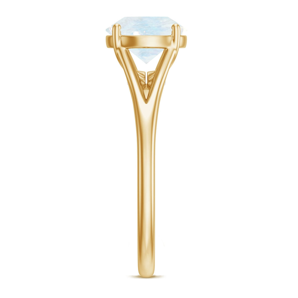 Moonstone Solitaire Ring – 0.8 Carat Natural Moonstone With Surprise Diamond Gold