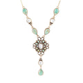 White Mother of Pearl and Blue Turquoise Golden Barcelona Y-Necklace