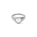 18K Gold PVD Stainless Steel MOP Signet Ring- silver main