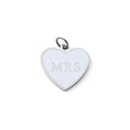 18K Gold PVD Stainless Steel White Heart Mrs Charm- silver main 