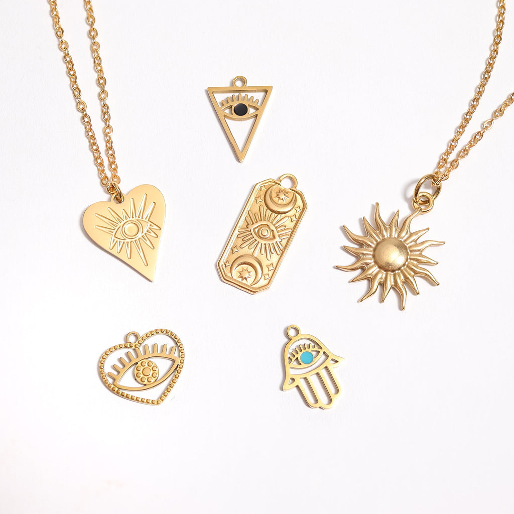 Mystic Sun Charm – 18K Gold Stainless Steel Waterproof Hypoallergenic Jewelry - charm | Sunflower Soul Boutique