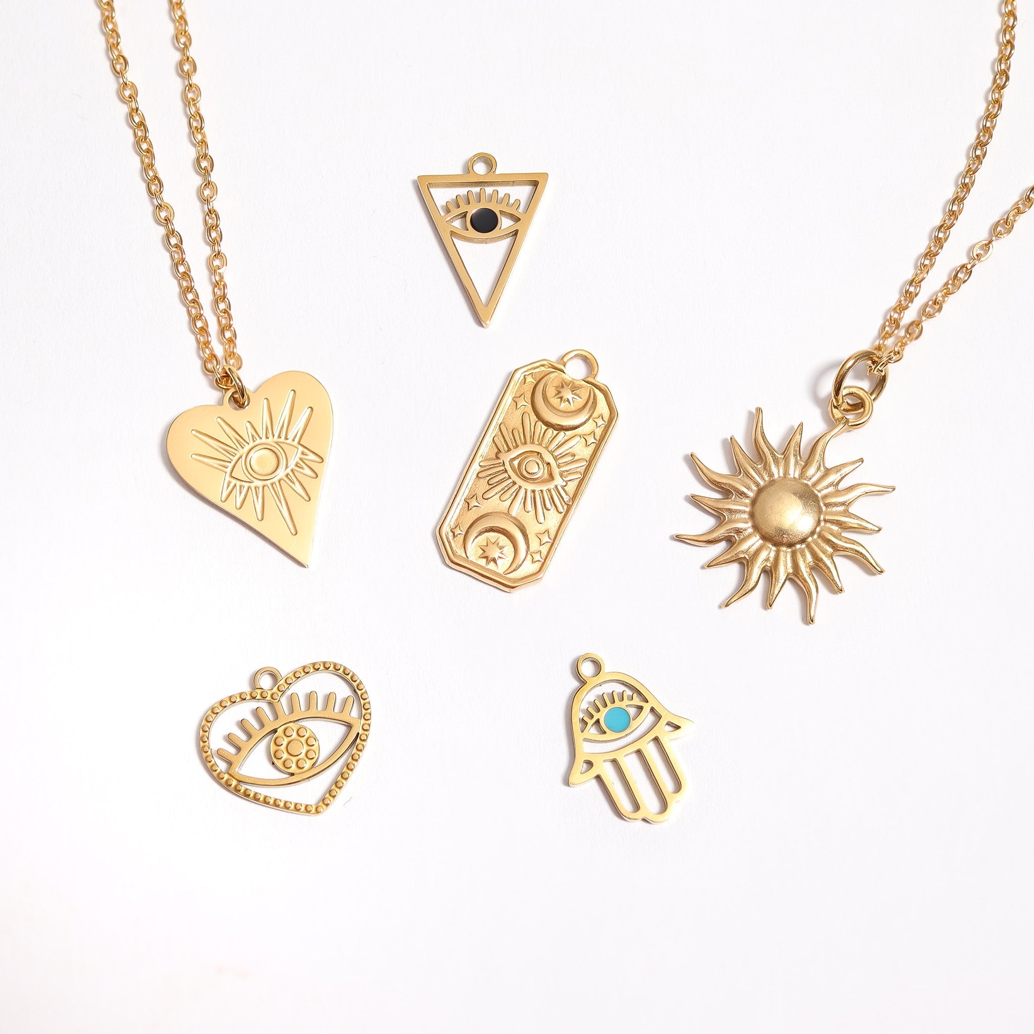 Mystic Sun Charm – 18K Gold Stainless Steel Waterproof Hypoallergenic Jewelry - charm | Sunflower Soul Boutique