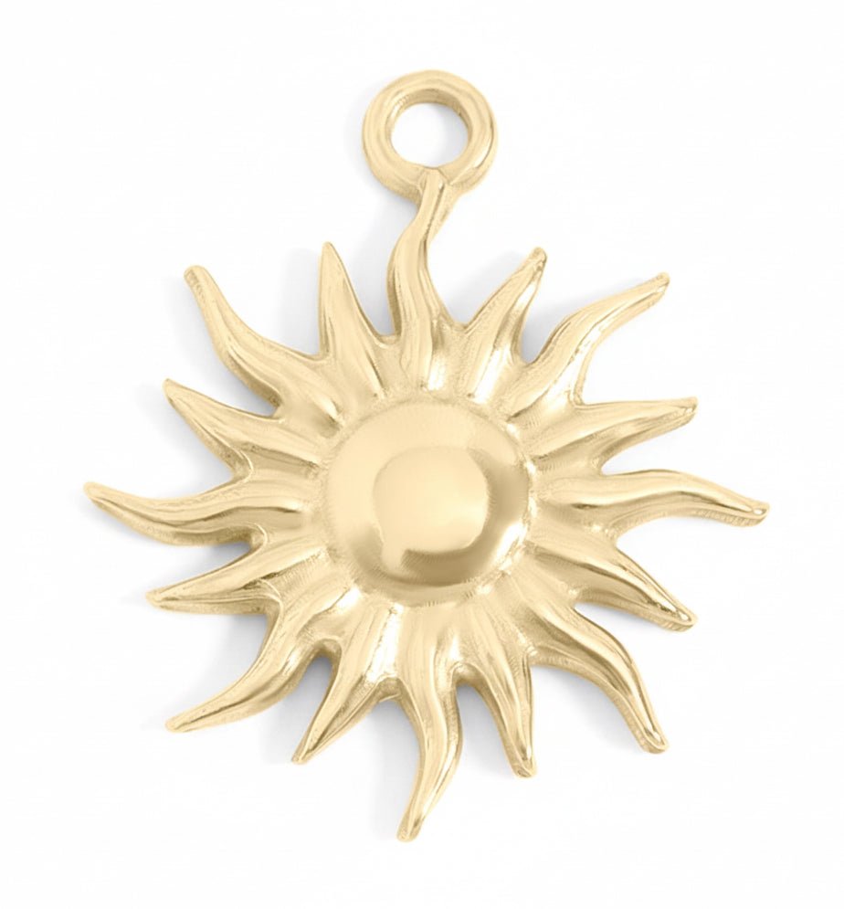 Mystic Sun Charm – 18K Gold Stainless Steel Waterproof Hypoallergenic Jewelry - charm | Sunflower Soul Boutique
