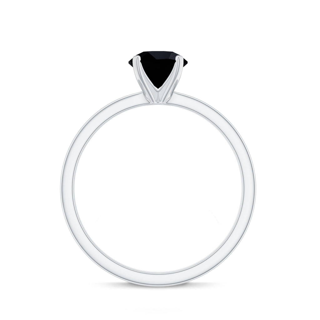 Natural 2 Carat Black Onyx Engagement Ring For Women
