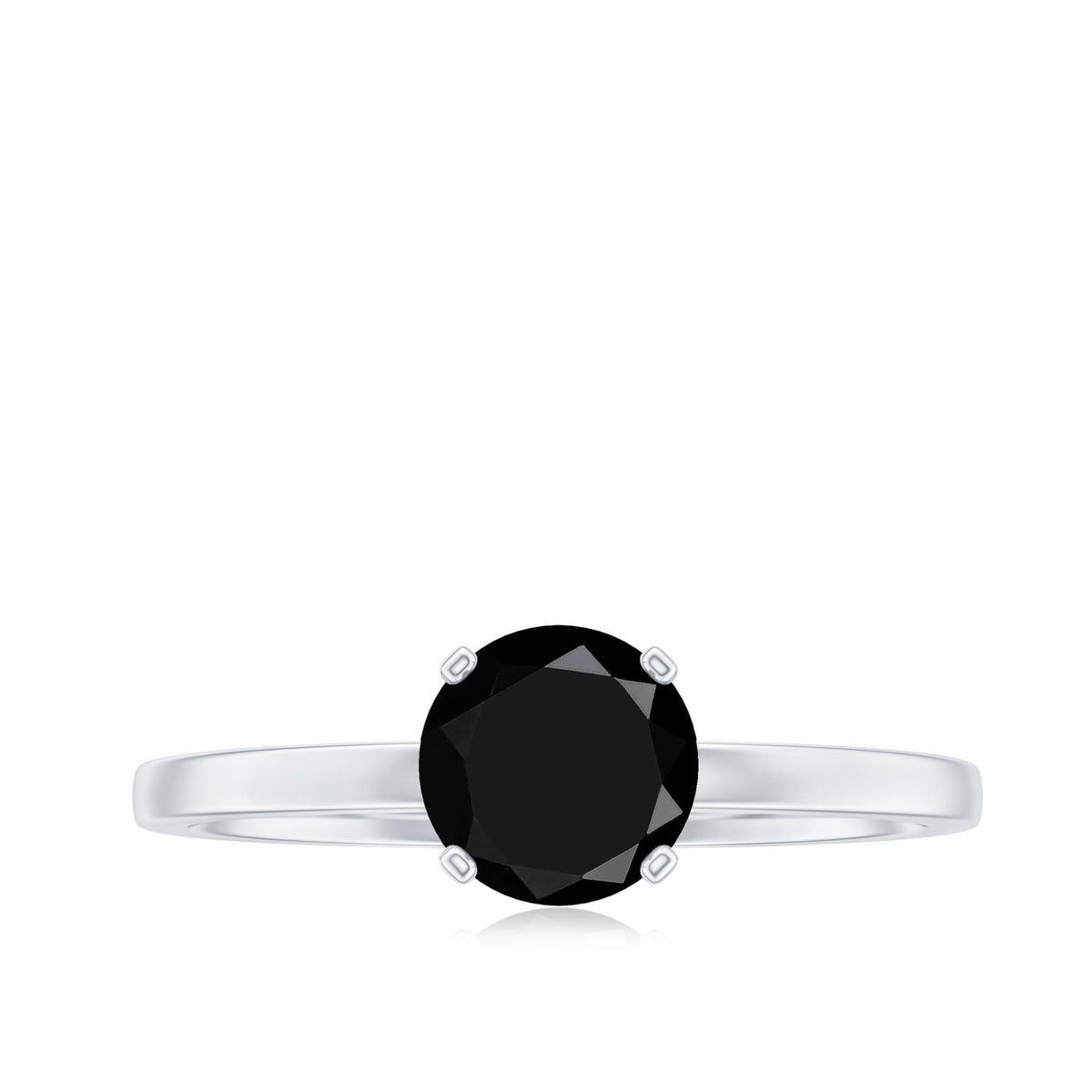 Natural 2 Carat Black Onyx Engagement Ring For Women