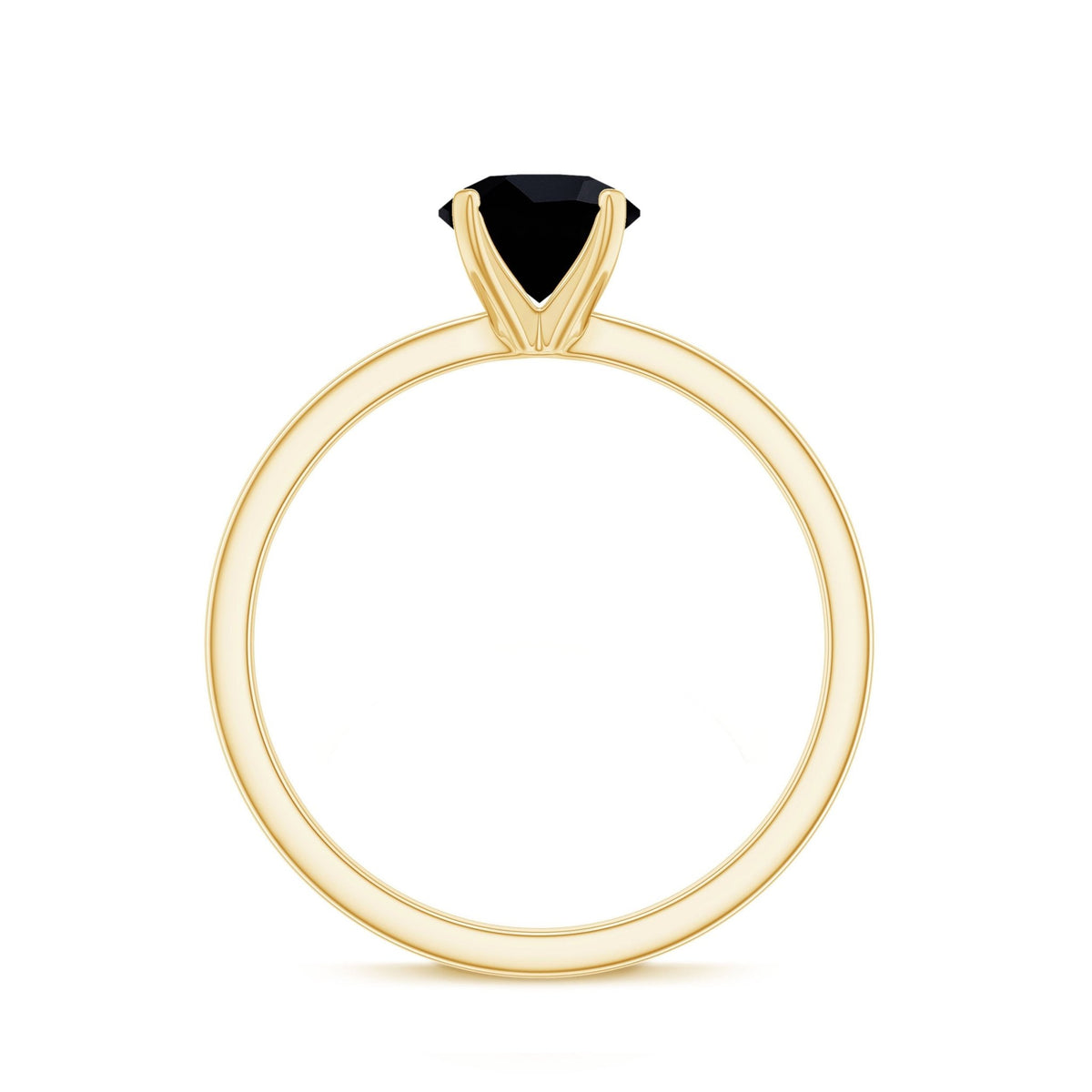 Natural 2 Carat Black Onyx Engagement Ring For Women