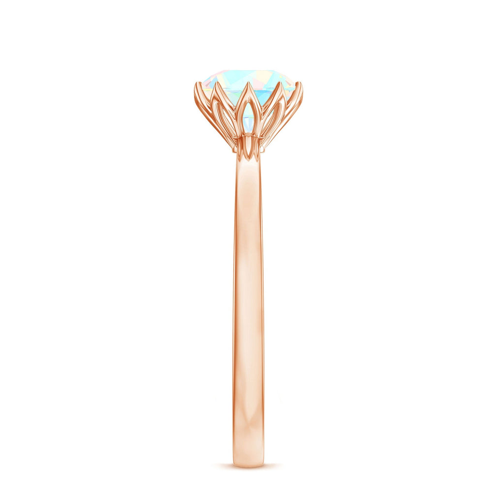 Natural 2 Cart Ethiopian Opal Engagement Ring in Lotus Basket Setting