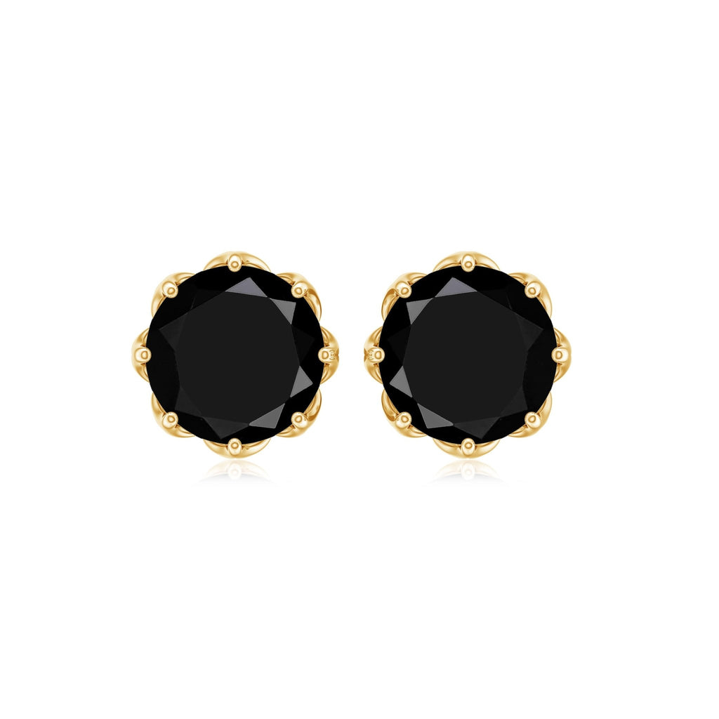 Natural 2.4 Carat Black Onyx Earrings with Screw Back