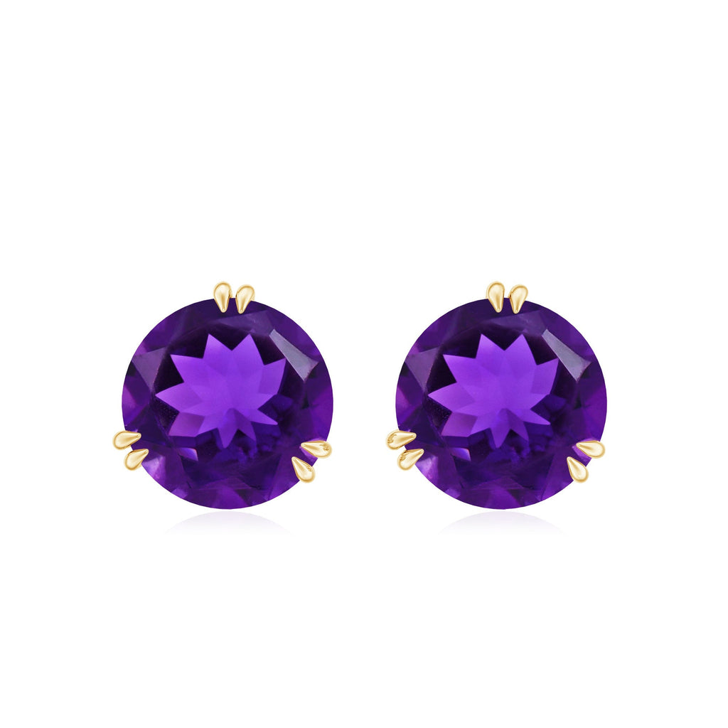Natural 2.4 Carat Solitaire Amethyst Stud Earrings with Certificate