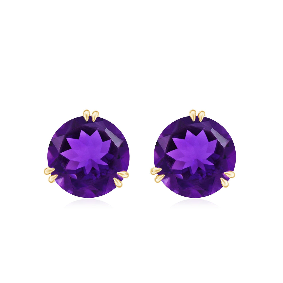 Natural 2.4 Carat Solitaire Amethyst Stud Earrings with Certificate