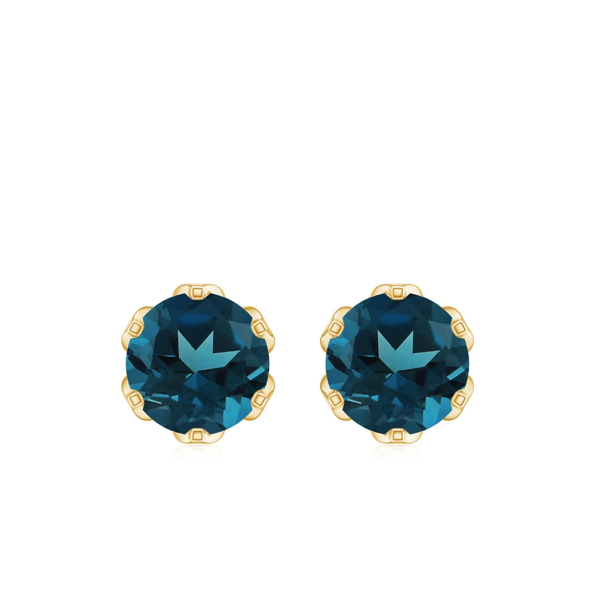 Natural 2.7 Carat London Blue Topaz Stud Earrings