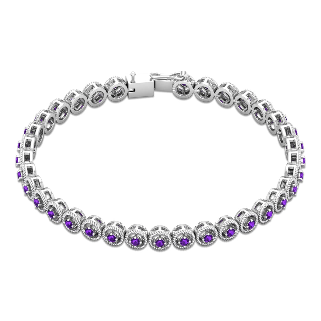 Natural Amethyst Tennis Bracelet for Women