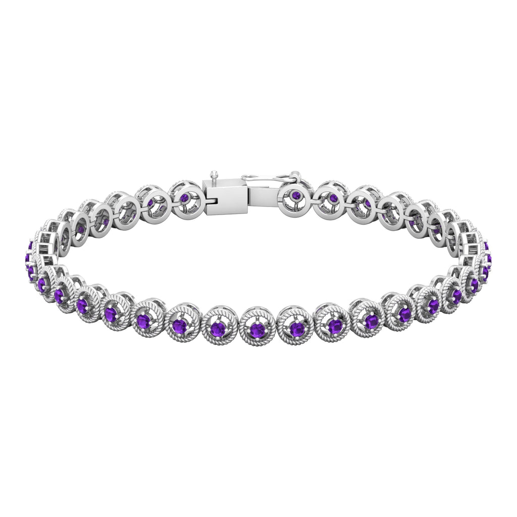 Natural Amethyst Tennis Bracelet for Women