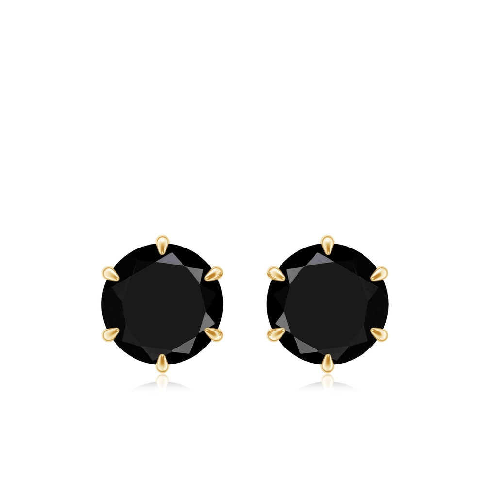 Natural Black Onyx December Birthstone Earrings with Screw Back