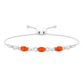 Natural Oval Fire Opal Infinity Bolo Bracelet for Women