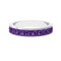 Natural Princess Cut Amethyst Half Eternity Ring for Women