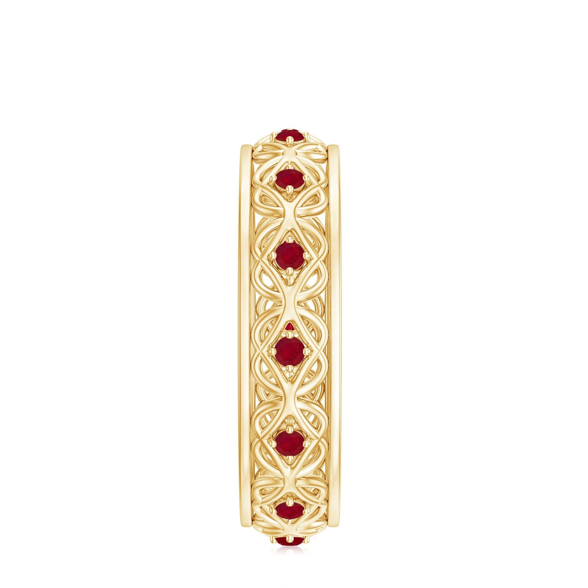 Natural Ruby Celtic Knot Wedding Band for Women