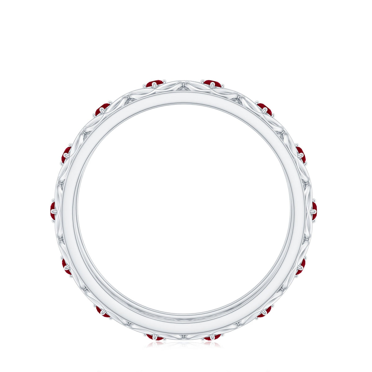 Natural Ruby Celtic Knot Wedding Band for Women