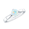 Natural Solitaire Ethiopian Opal Promise Ring with Diamond