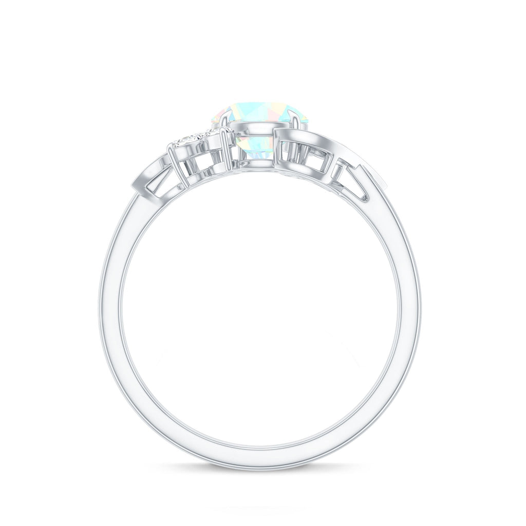 Nature Inspired Ethiopian Opal and Diamond Engagement Ring