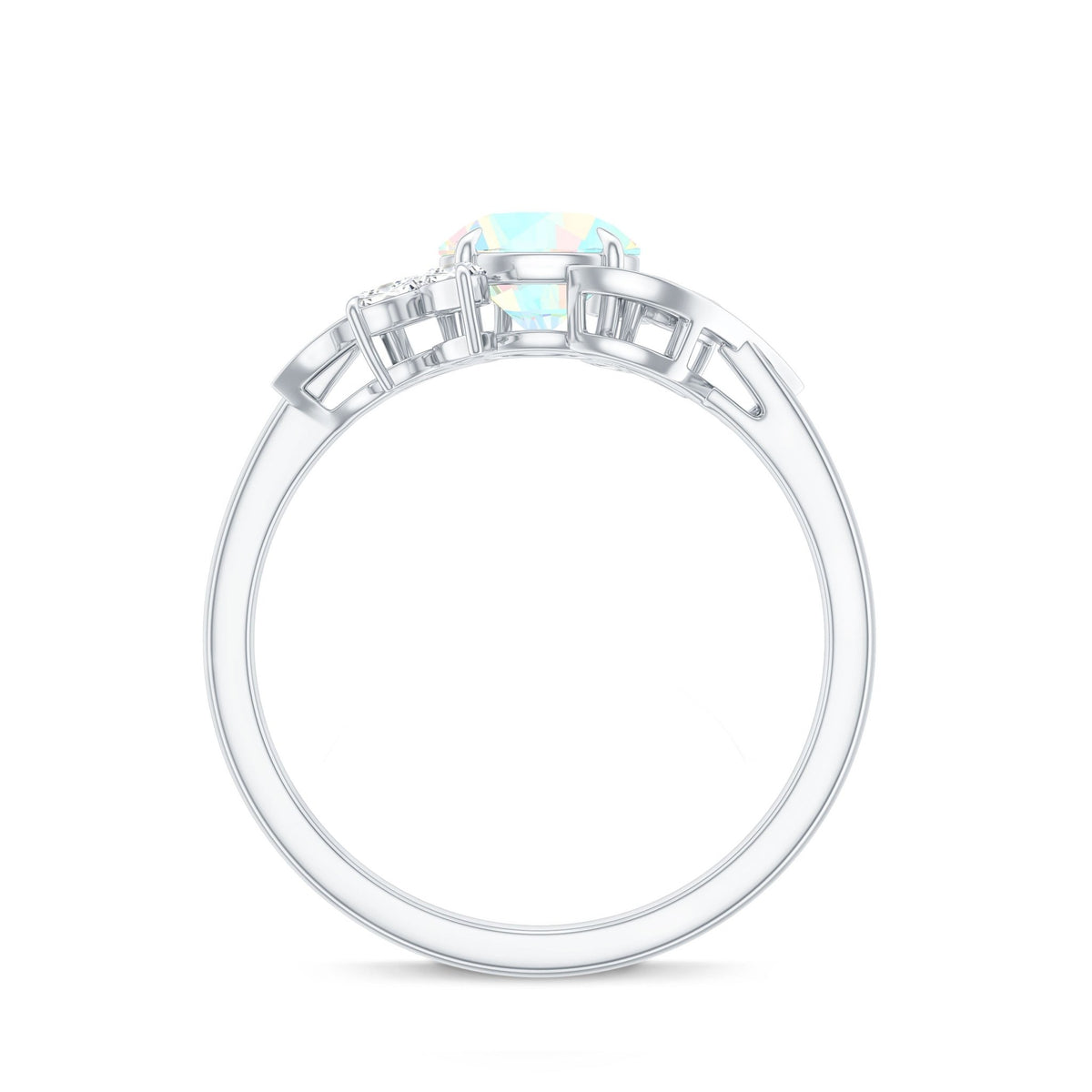 Nature Inspired Ethiopian Opal and Diamond Engagement Ring