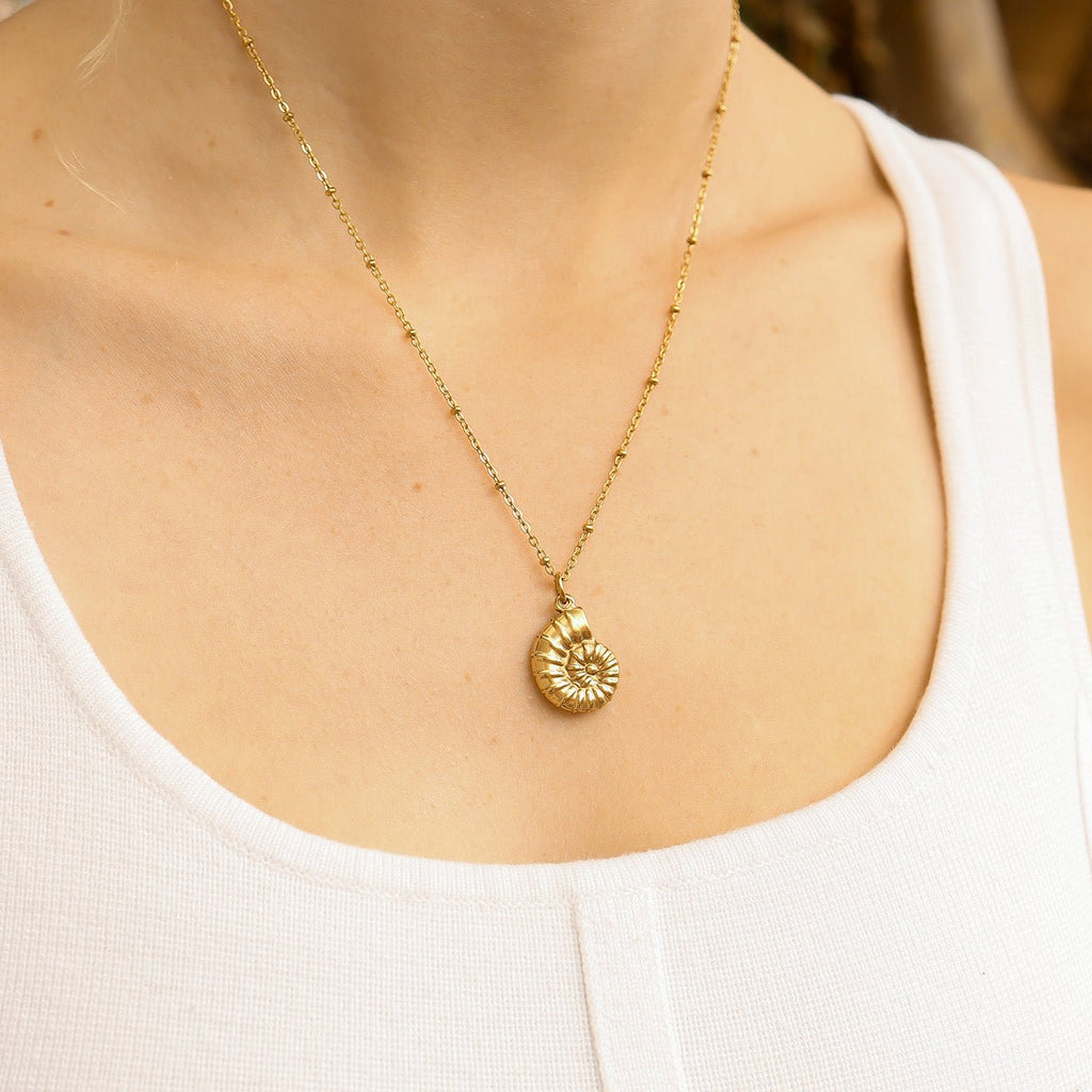 Nautilus Charm – 18K Gold Pendant | Durable PVD Coated Stainless Steel Jewelry - charm | Sunflower Soul Boutique