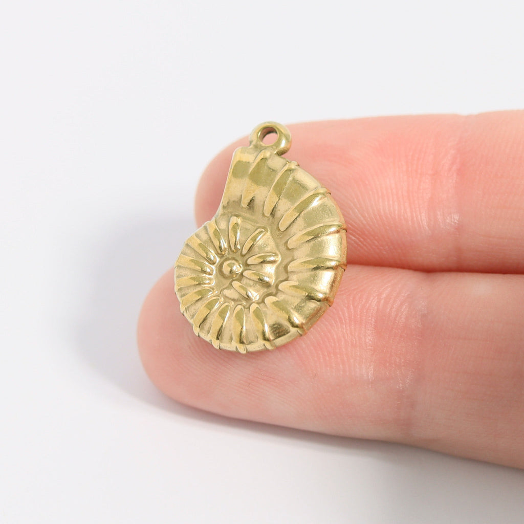 Nautilus Charm – 18K Gold Pendant | Durable PVD Coated Stainless Steel Jewelry - charm | Sunflower Soul Boutique