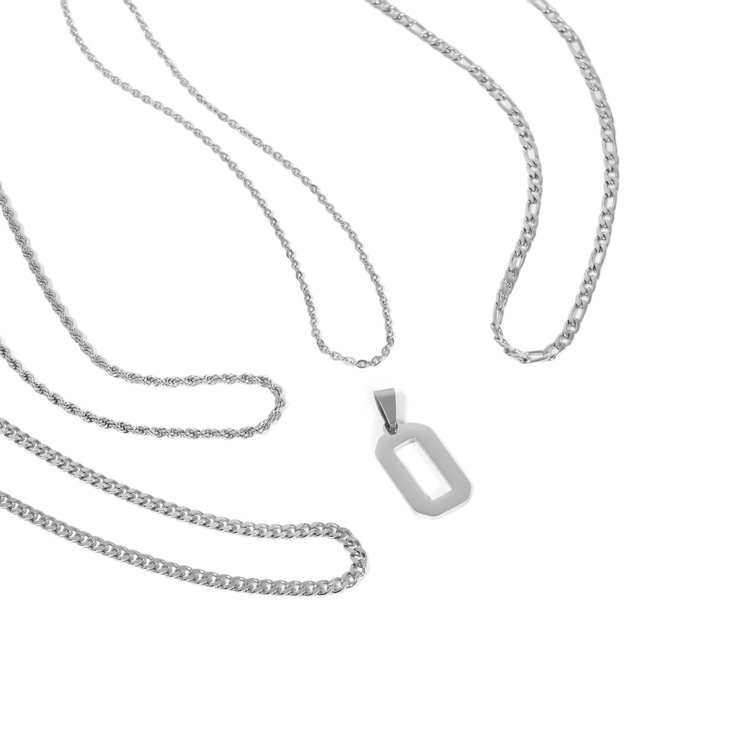 Stainless Steel Number Pendant - Waterproof 316L Surgical Sport Number Charm Necklace