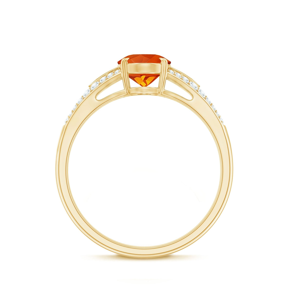 Oval 1 Carat Fire Opal Engagement Ring with Diamond Split Shank
