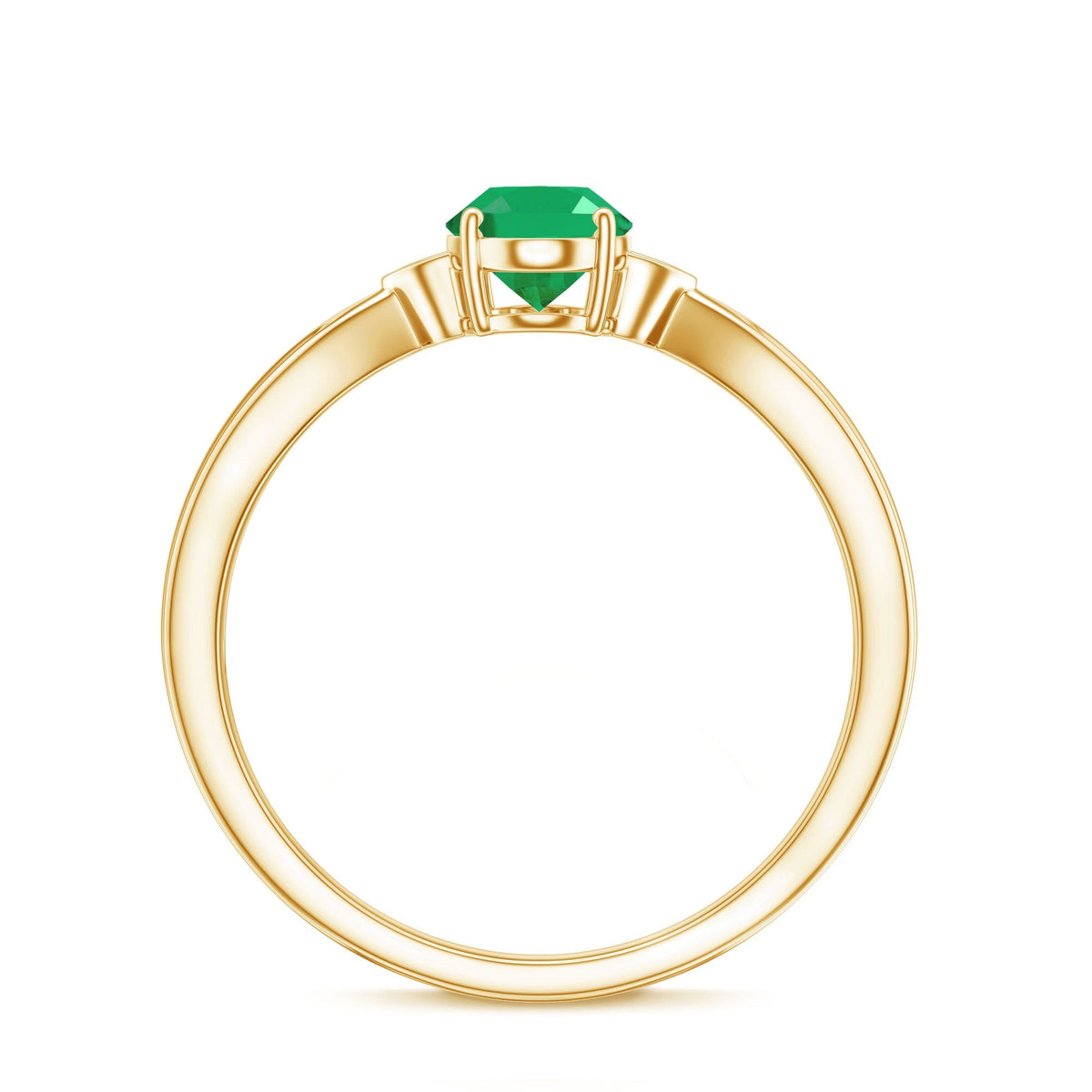 Oval Emerald Engagement Ring - 0.7 Carat Solitaire with Diamond Accents