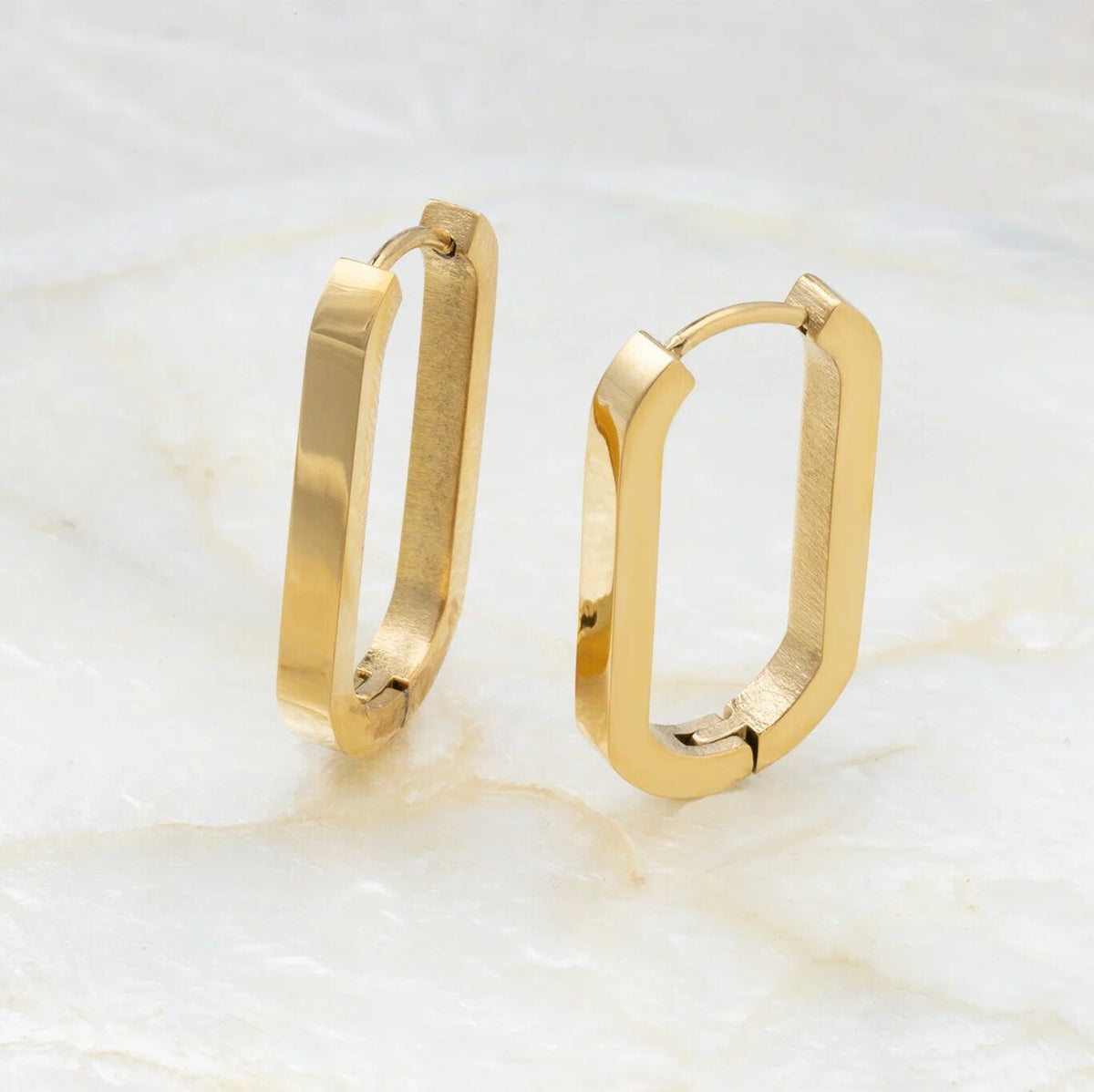 14K Gold Filled PLUS Oval Huggie Earrings