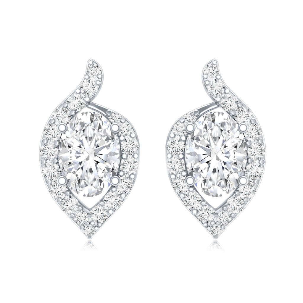 Oval Lab Grown Diamond Earrings – 1.5 Carat Brilliant Cut Studs with Secure Prong Setting