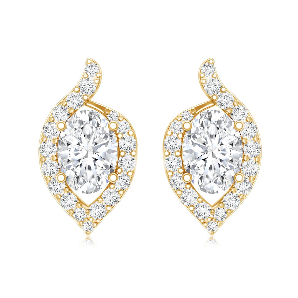 Oval Lab Grown Diamond Earrings – 1.5 Carat Brilliant Cut Studs with Secure Prong Setting
