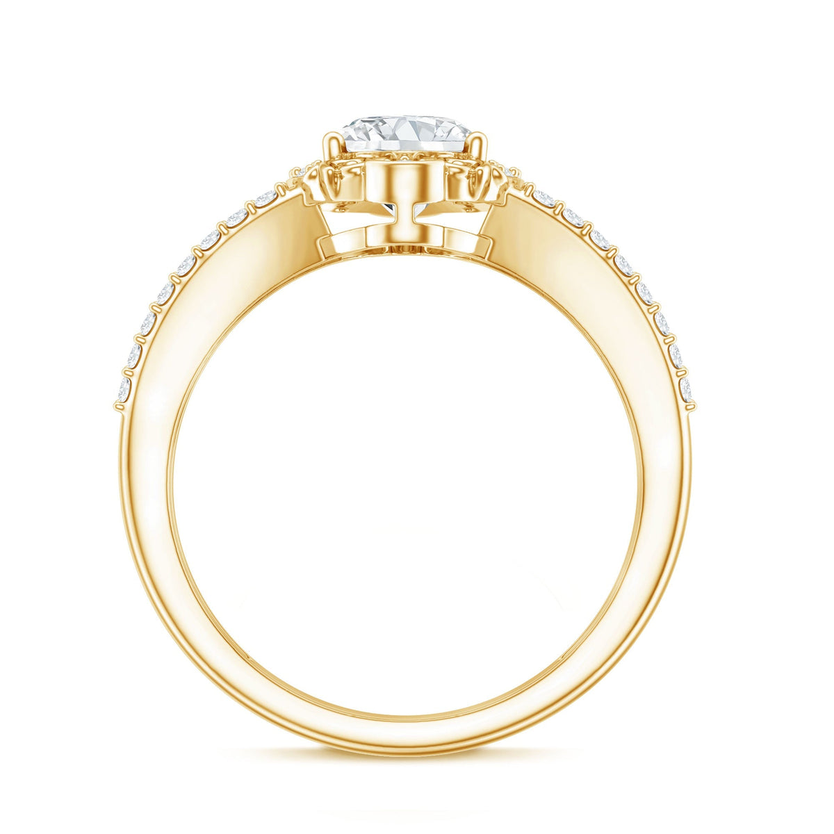 Oval Lab Grown Diamond Ring – Vintage Engagement Split Shank Prong Setting