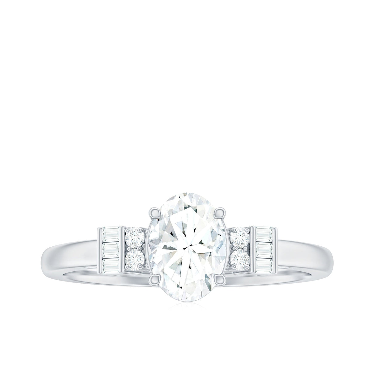Oval Shaped Moissanite Engagement Ring with Certificate