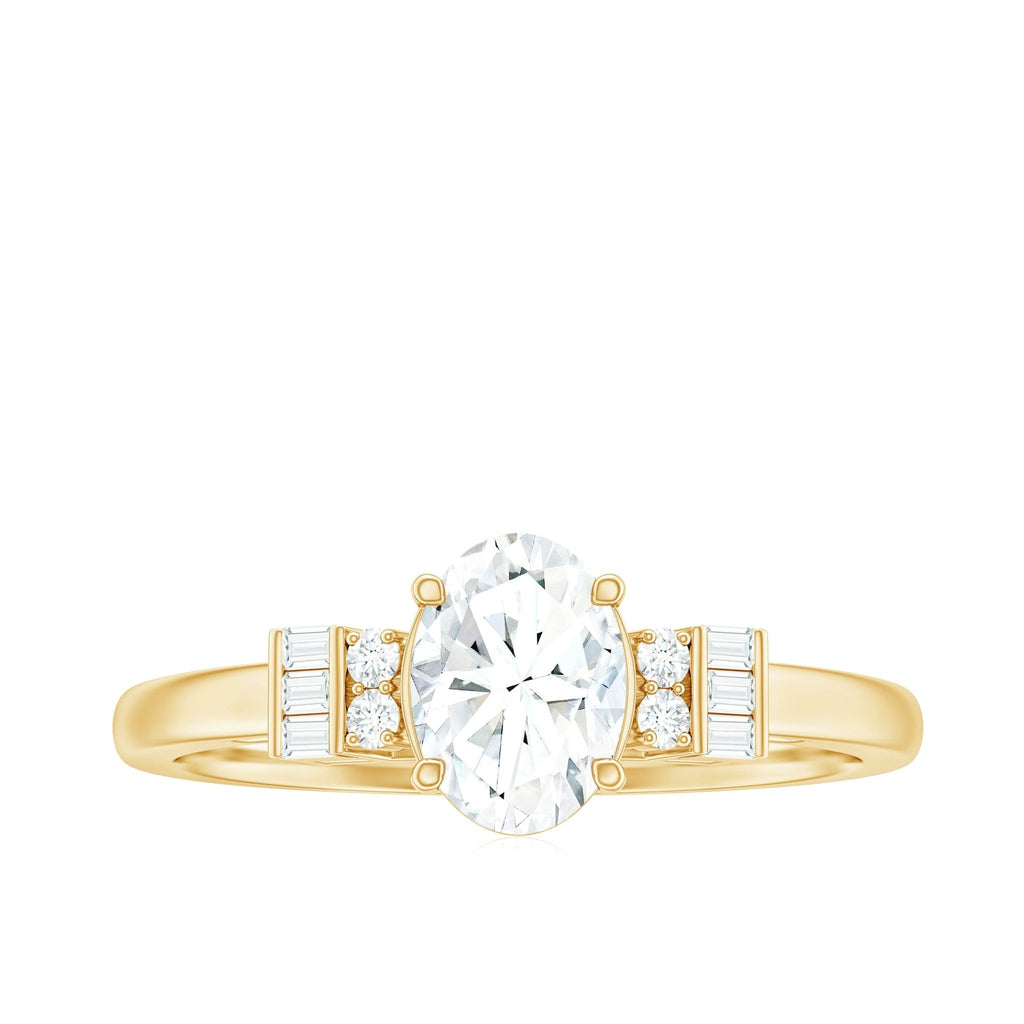 Oval Shaped Moissanite Engagement Ring with Certificate