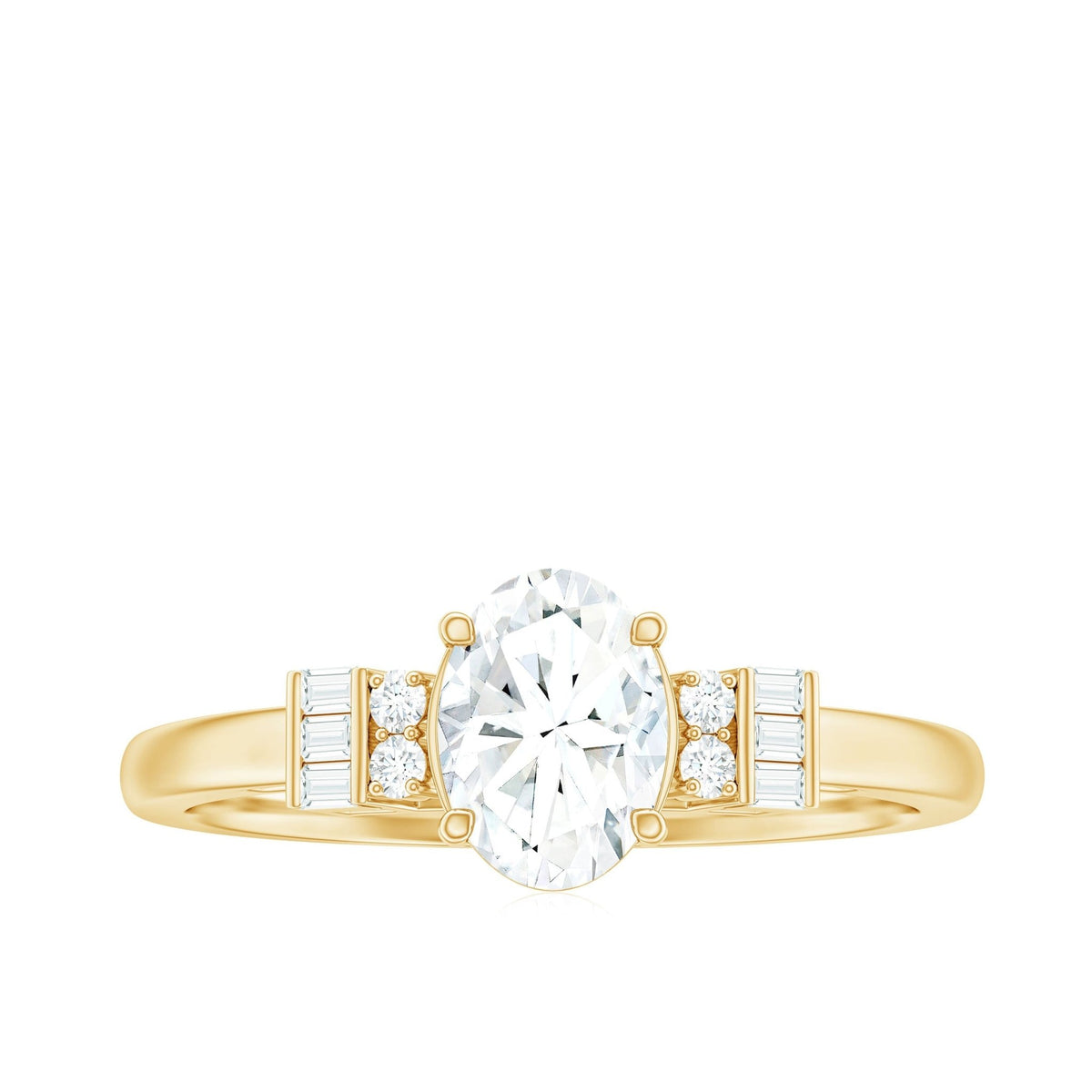 Oval Shaped Moissanite Engagement Ring with Certificate